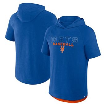Men's Fanatics Royal New York Mets Clubhouse Optimal Play Raglan Short Sleeve Pullover Hoodie