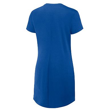 Women's Fanatics Royal Chicago Cubs Ruched Drape T-Shirt Dress