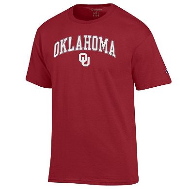Men's Champion Crimson Oklahoma Sooners Arch Over Logo T-Shirt