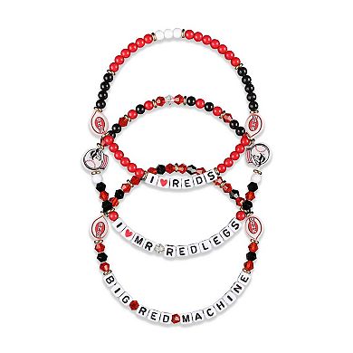 FOCO Cincinnati Reds 3-Pack Friendship Bracelet Set