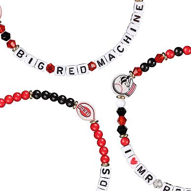 FOCO Cincinnati Reds 3-Pack Friendship Bracelet Set