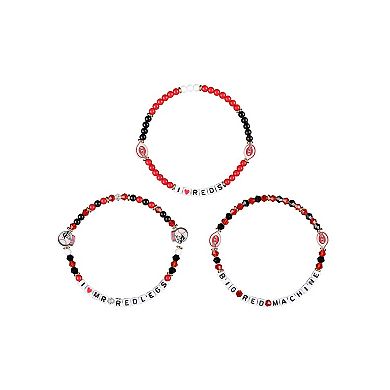 FOCO Cincinnati Reds 3-Pack Friendship Bracelet Set