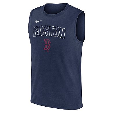 Men's Nike Navy Boston Red Sox Knockout Performance Muscle Tank Top