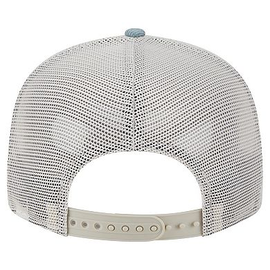 Men's New Era Boston Celtics Adventure Denim Split Panel 9FIFTY Snapback Trucker Hat