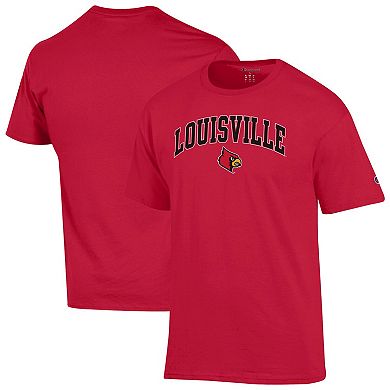 Men's�Champion Red Louisville Cardinals Arch Over Logo T-Shirt