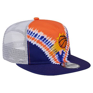 Men's New Era Purple/Orange Phoenix Suns Throwback Dye Golfer Snapback Hat