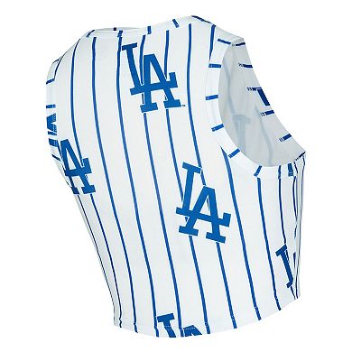 Women's Concepts Sport White Los Angeles Dodgers Pinstripe Record Tank & Short Set