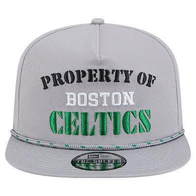 Men's New Era Gray Boston Celtics Throwback Property Of Golfer Snapback Hat