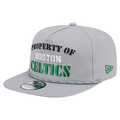 Men's New Era Gray Boston Celtics Throwback Property Of Golfer Snapback Hat