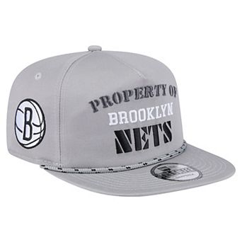 Men's New Era Gray Brooklyn Nets Throwback Property Of Golfer Snapback Hat