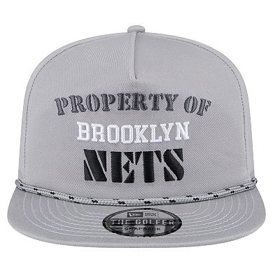Men's New Era Gray Brooklyn Nets Throwback Property Of Golfer Snapback Hat