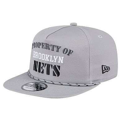 Men's New Era Gray Brooklyn Nets Throwback Property Of Golfer Snapback Hat