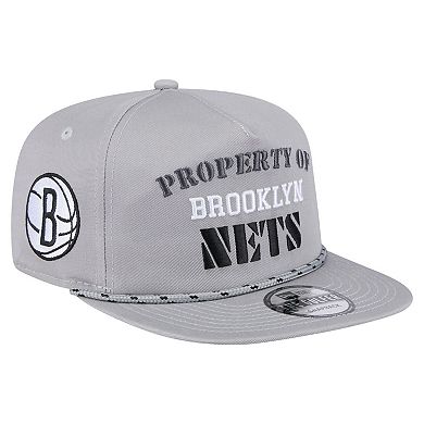 Men's New Era Gray Brooklyn Nets Throwback Property Of Golfer Snapback Hat