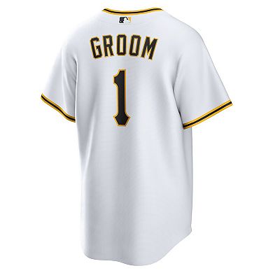 Men's Nike White Pittsburgh Pirates #1 Groom Home Replica Jersey