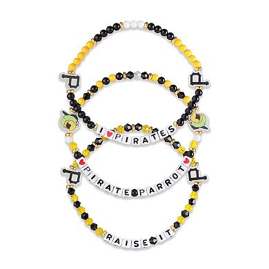 FOCO Pittsburgh Pirates 3-Pack Friendship Bracelet Set