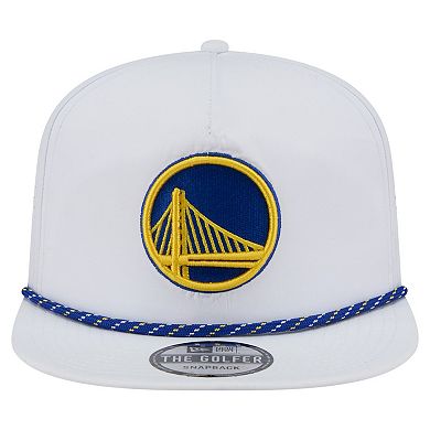 Men's New Era White Golden State Warriors Performance Rope Golfer Adjustable Hat