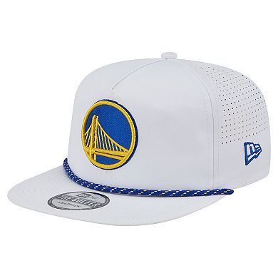 Men's New Era White Golden State Warriors Performance Rope Golfer Adjustable Hat
