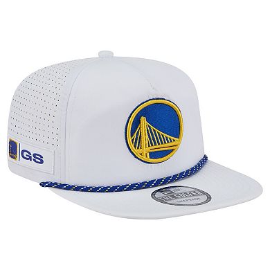 Men's New Era White Golden State Warriors Performance Rope Golfer Adjustable Hat