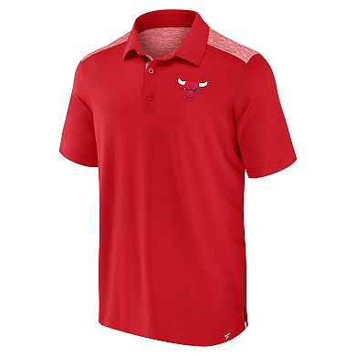 Men's Fanatics Red Chicago Bulls Iconic Brushed Blocked Polo