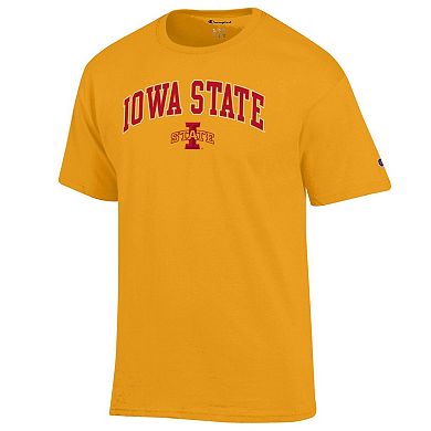 Men's Champion Gold Iowa State Cyclones Arch Over Logo T-Shirt