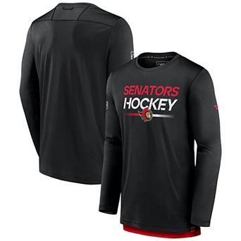 Men's Fanatics Black Ottawa Senators Authentic Pro Tech Long Sleeve T-Shirt