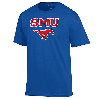 Men's Champion Royal SMU Mustangs Arch Over Logo T-Shirt