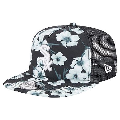 Men's New Era Black Chicago White Sox Adventure Pattern Golfer Trucker Snapback Hat