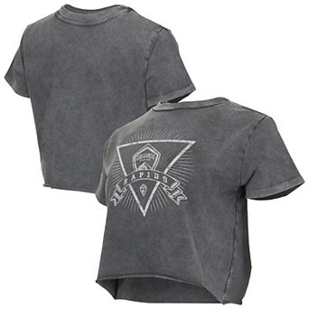 Women's Concepts Sport Charcoal Colorado Rapids Distressed Market Cropped T-Shirt