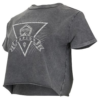 Women's Concepts Sport Charcoal Colorado Rapids Distressed Market Cropped T-Shirt
