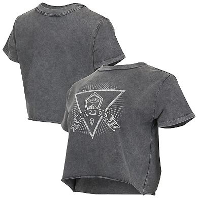 Women's Concepts Sport Charcoal Colorado Rapids Distressed Market Cropped T-Shirt