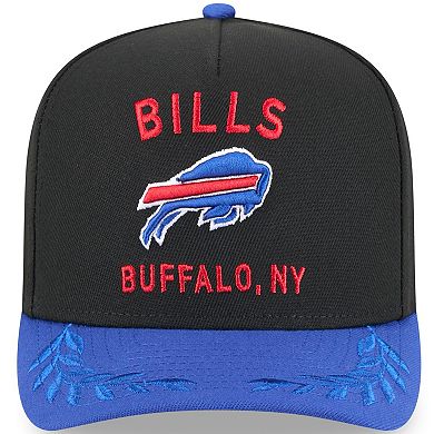 Youth New Era Black/Royal Buffalo Bills 2025 NFL Draft A-Frame 9FIFTY Snapback Hat