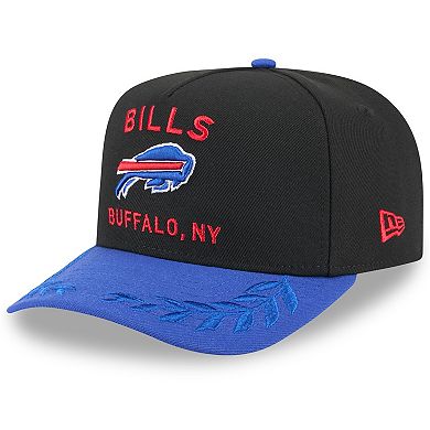Youth New Era Black/Royal Buffalo Bills 2025 NFL Draft A-Frame 9FIFTY Snapback Hat