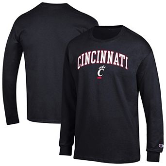 Men's Champion Black Cincinnati Bearcats Arch Over Logo Long Sleeve T-Shirt