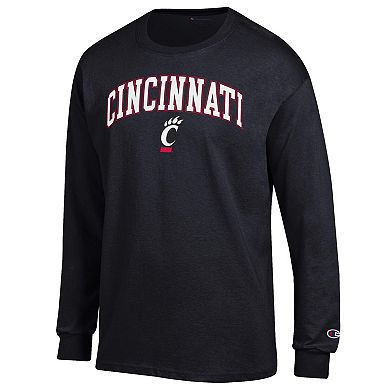 Men's�Champion Black Cincinnati Bearcats Arch Over Logo Long Sleeve T-Shirt