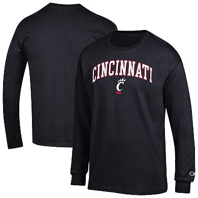 Men's�Champion Black Cincinnati Bearcats Arch Over Logo Long Sleeve T-Shirt
