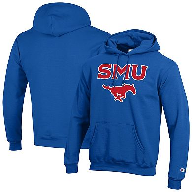 Men's Champion Royal SMU Mustangs Arch Over Logo Pullover Hoodie