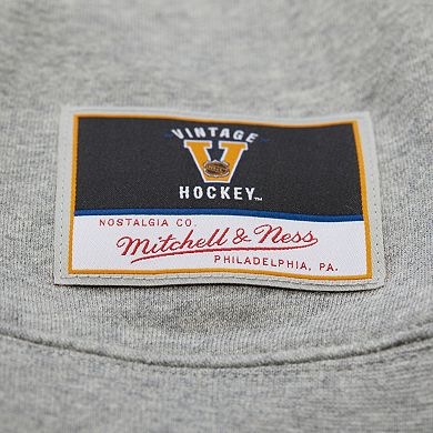 Women's Mitchell & Ness Heather Gray Philadelphia Flyers Logo Lightweight Pullover Sweatshirt