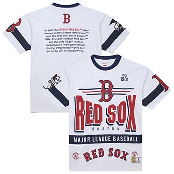Men's Mitchell & Ness White Boston Red Sox Cooperstown Collection Team Origins Premium T-Shirt