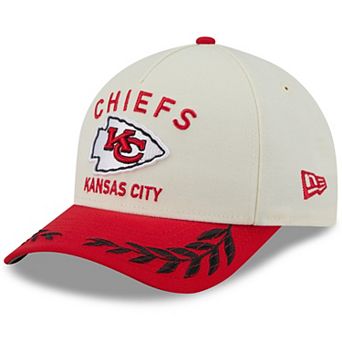 Men's New Era Cream/Red Kansas City Chiefs 2025 NFL Draft 9FORTY A-Frame M-Crown Adjustable Hat