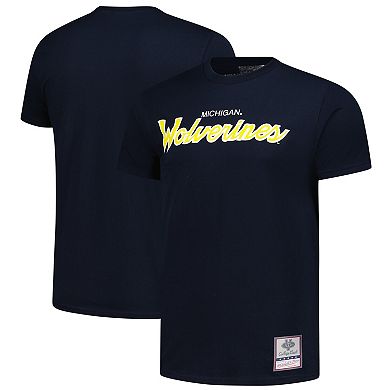 Men's Mitchell & Ness Navy Michigan Wolverines Elite Script T-Shirt