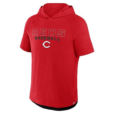 Men's Fanatics Red Cincinnati Reds Clubhouse Optimal Play Raglan Hoodie T-Shirt