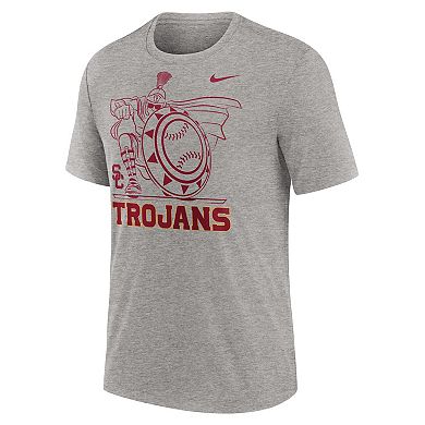 Men's Nike Heather Gray USC Trojans Campus Local Tri-Blend T-Shirt