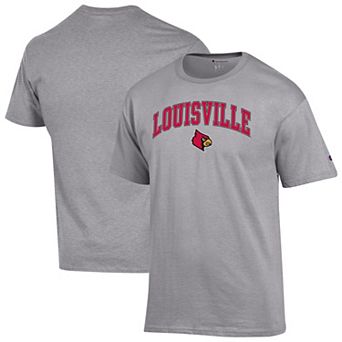 Men's Champion Heather Gray Louisville Cardinals Arch Over Logo T-Shirt