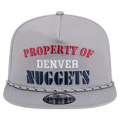 Men's New Era Gray Denver Nuggets Throwback Property Of Golfer Snapback Hat