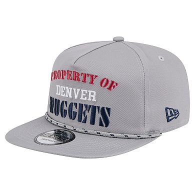 Men's New Era Gray Denver Nuggets Throwback Property Of Golfer Snapback Hat