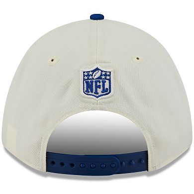 Men's New Era Cream/Royal New York Giants 2025 NFL Draft 9FORTY A-Frame M-Crown Adjustable Hat