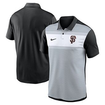 Men's Nike White/Black San Francisco Giants Vapor Striped Performance Polo