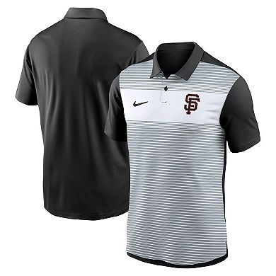 Men's Nike White/Black San Francisco Giants Vapor Striped Performance Polo