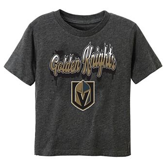 Toddler Heather Charcoal Vegas Golden Knights Bubbly Script T-Shirt