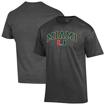 Men's Champion Charcoal Miami Hurricanes Arch Over Logo T-Shirt